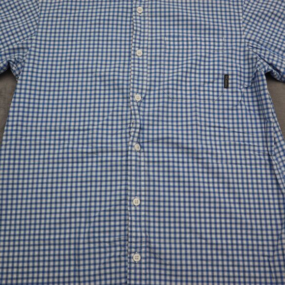 Columbia Button Up Shirt Mens M Blue Checked Fishing Outdoor Fish Hike Camp - Picture 9 of 14